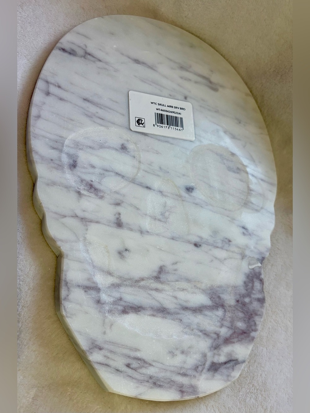 Way To Celebrate Skull Marble Serve Board - White and Gray